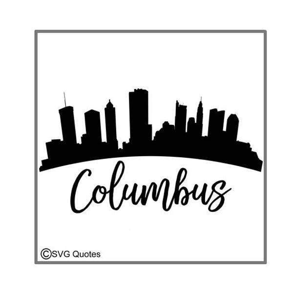 SVG DXF EPS Cutting File Columbus Skyline For Cricut Explore, Silhouette & More.Instant Download.Personal and Commercial Use.Vinyl Stickers