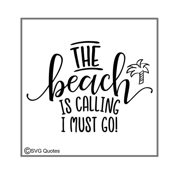 Svg Cut File The Beach Is Calling Dxf Eps For Cricut Explore Etsy
