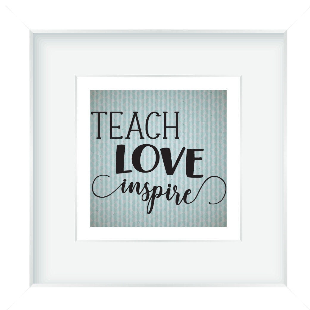 SVG Cutting File Teach Love Inspire DXF EPS for Cricut Explore ...