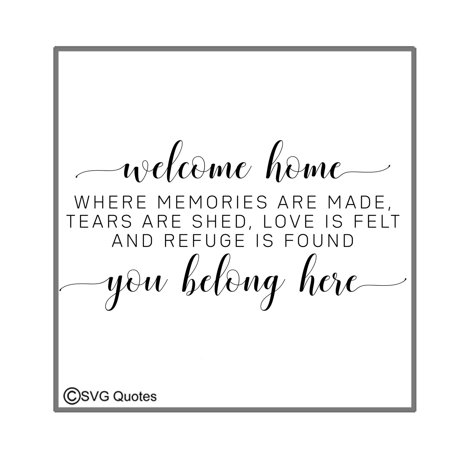SVG Cutting File Home You Belong Here EPS DXF for Etsy