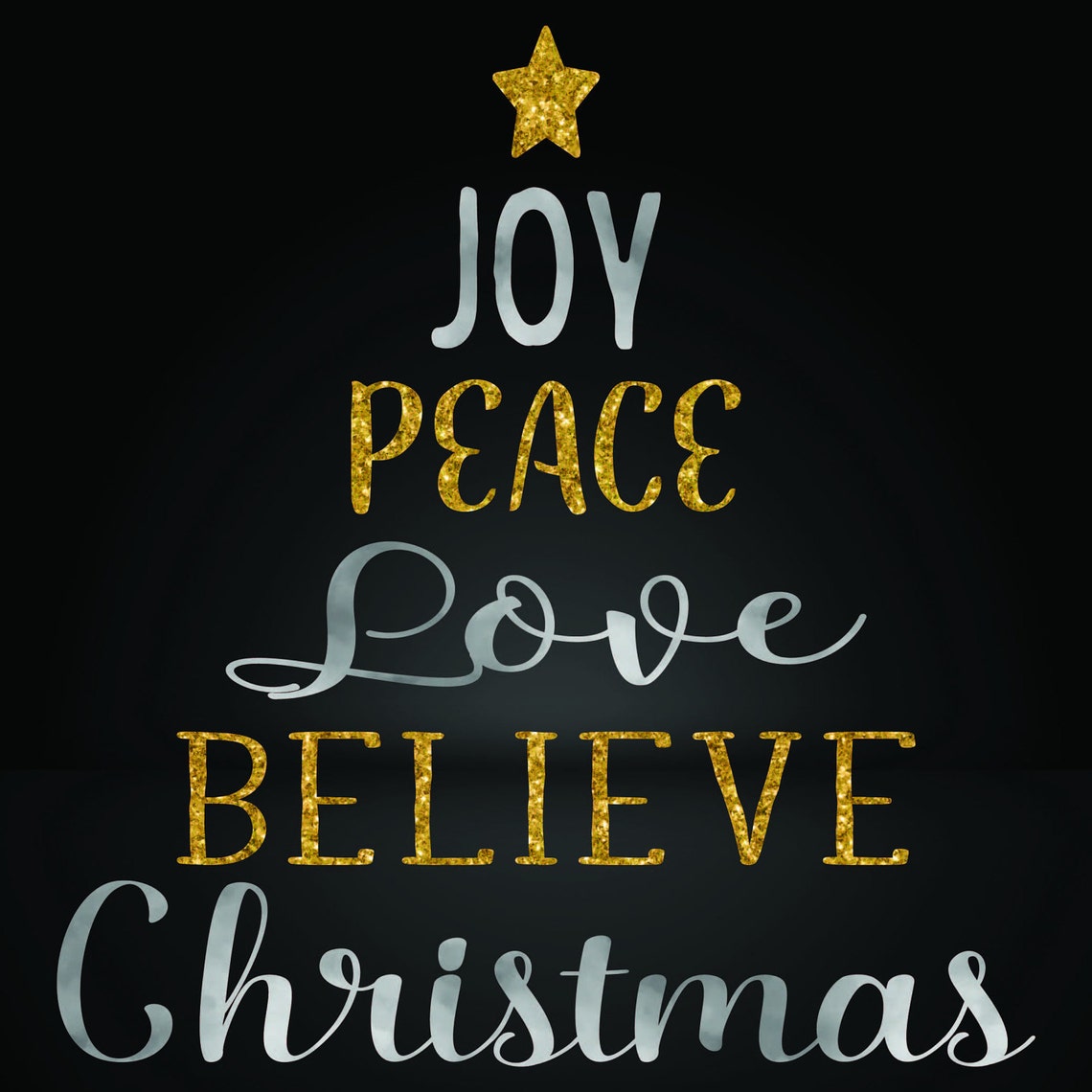 Download Joy Peace Love Believe Christmas SVG DXF EPS Cutting File ...