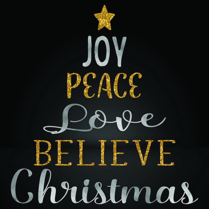 Download Joy Peace Love Believe Christmas SVG DXF EPS Cutting File ...