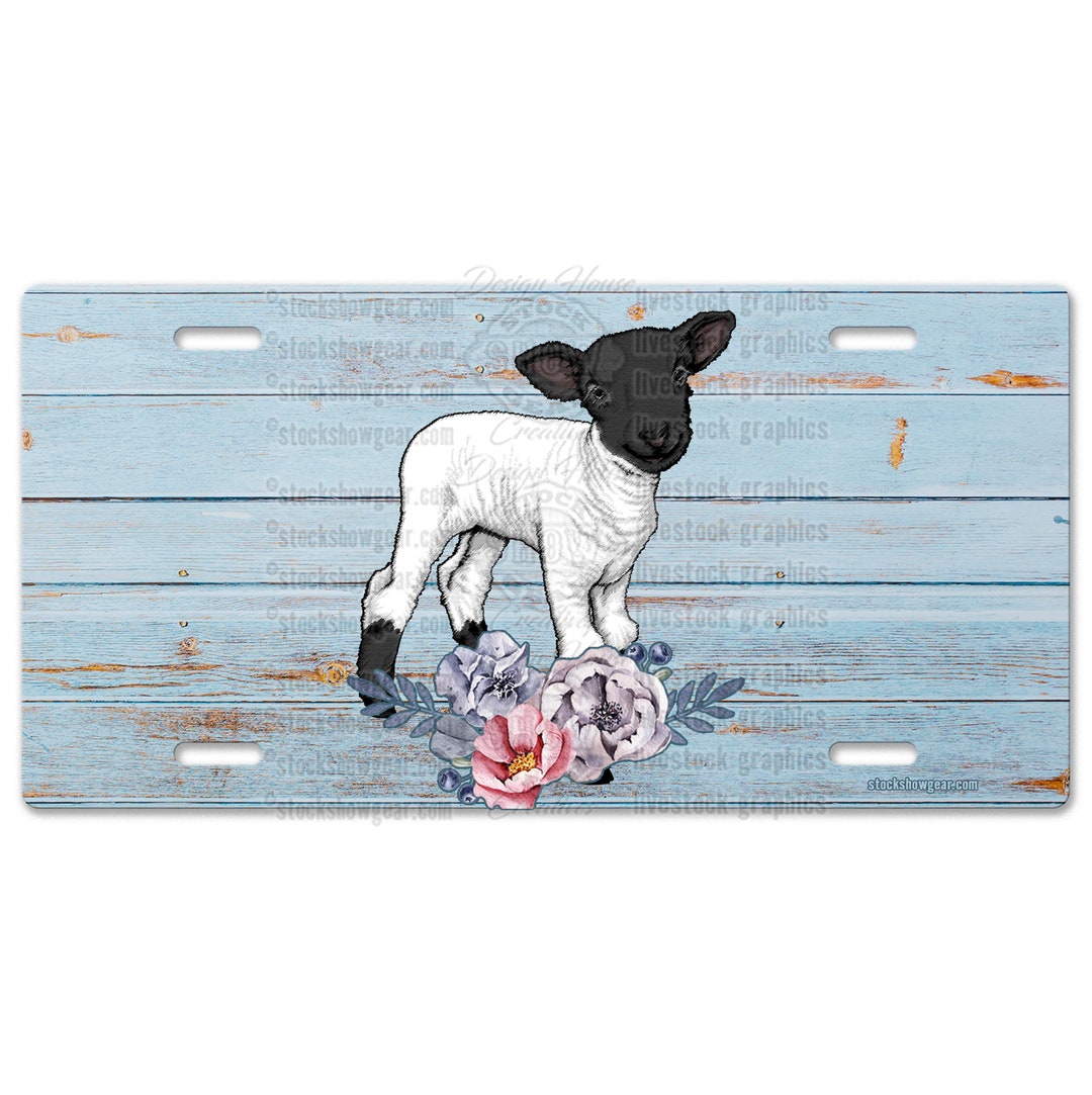 Sheep Livestock License Platefloral Design Etsy
