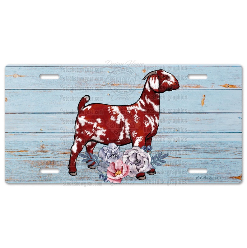 Dapple Boer Goat Livestock License Platesfloral Design Etsy