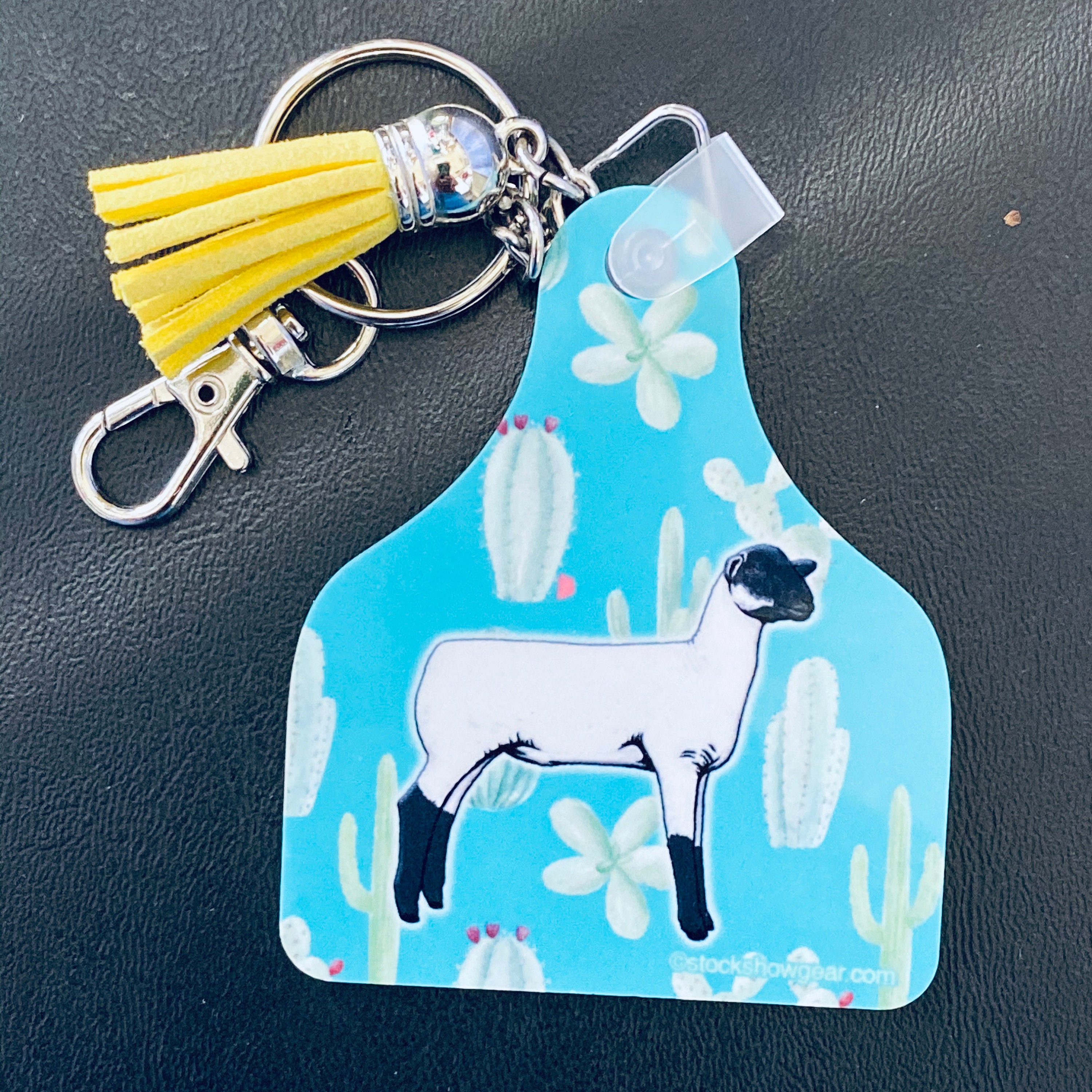 Show Lamb Ear Tag Shaped Key TagsCactusThe Sheep Barn Etsy
