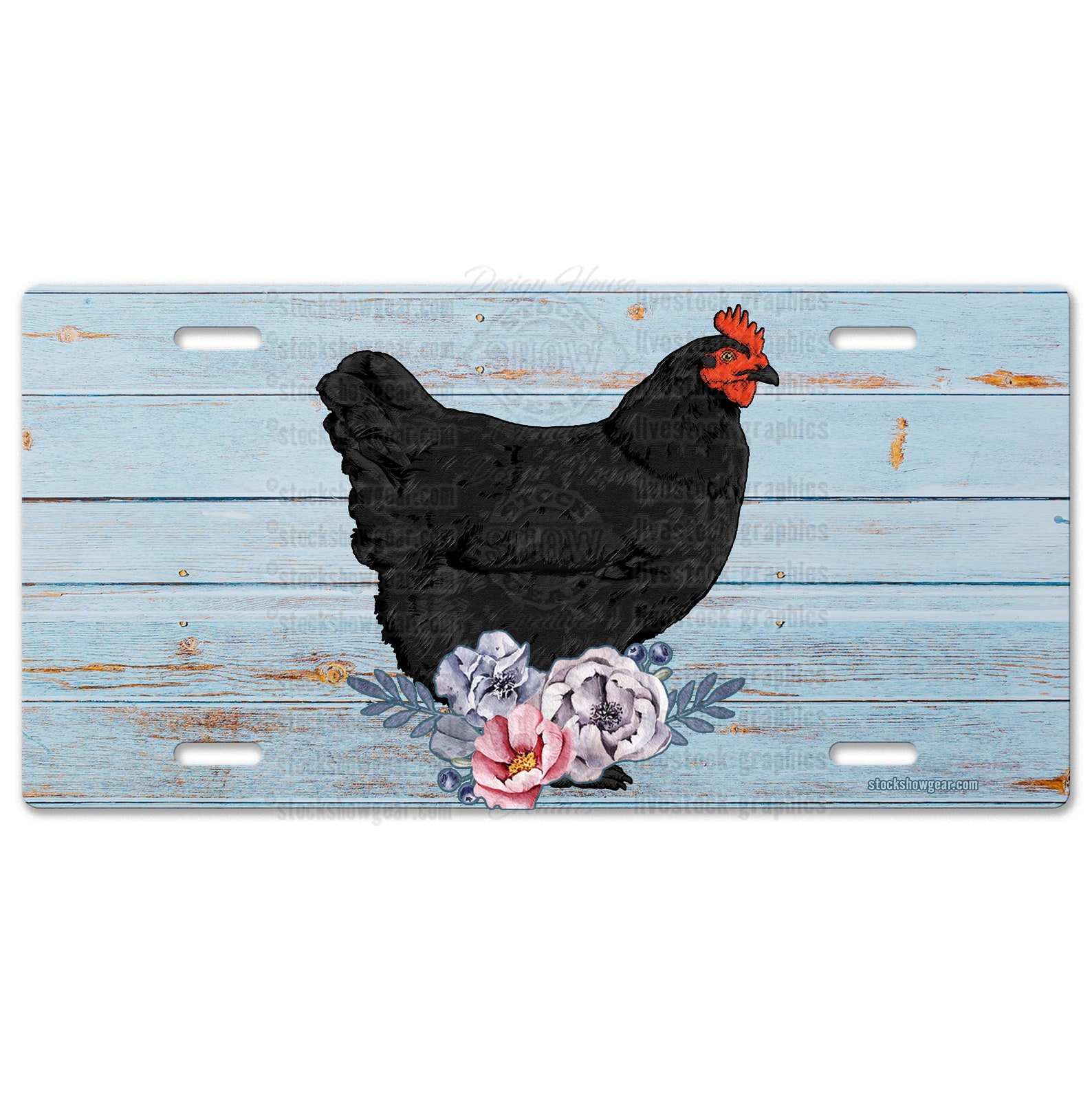 Chicken Livestock License PlateFloral Design Etsy