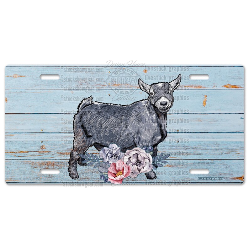 Pygmy Goat Livestock License Platefloral Design Etsy