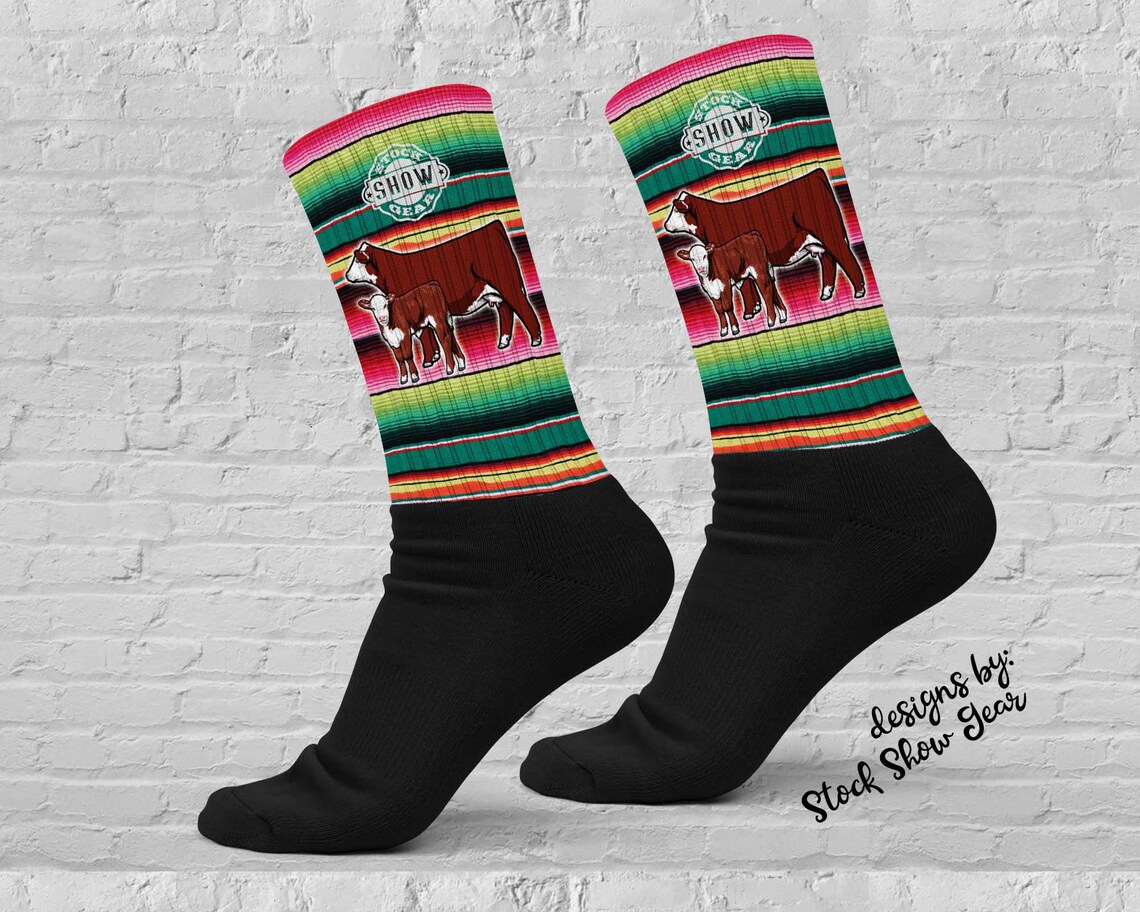 Hereford Heifer Socks-Serape-Cattle Barn | Etsy