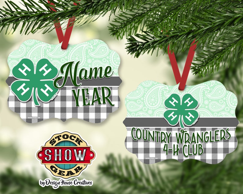 4-H Custom Christmas Ornament-Paisley-Gingham | Etsy