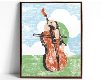 Musical Tortoise Print, Whimsical Animal Art