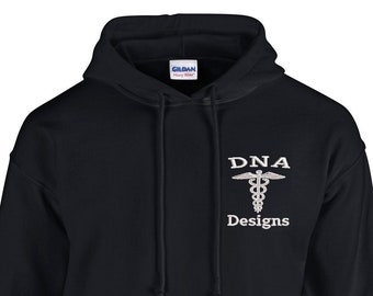 Personalised embroidered logo hoodie custom workwear UK Gildan company sports club business clothing work wear