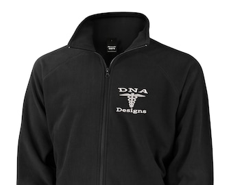 Personalised embroidered logo fleece full zip custom workwear UK result company sports club business clothing work wear