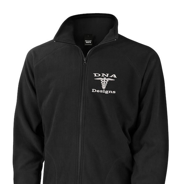 Personalised embroidered logo fleece full zip custom workwear UK result company sports club business clothing work wear