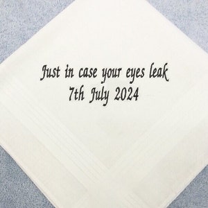 personalised wedding handkerchief hankie embroidered