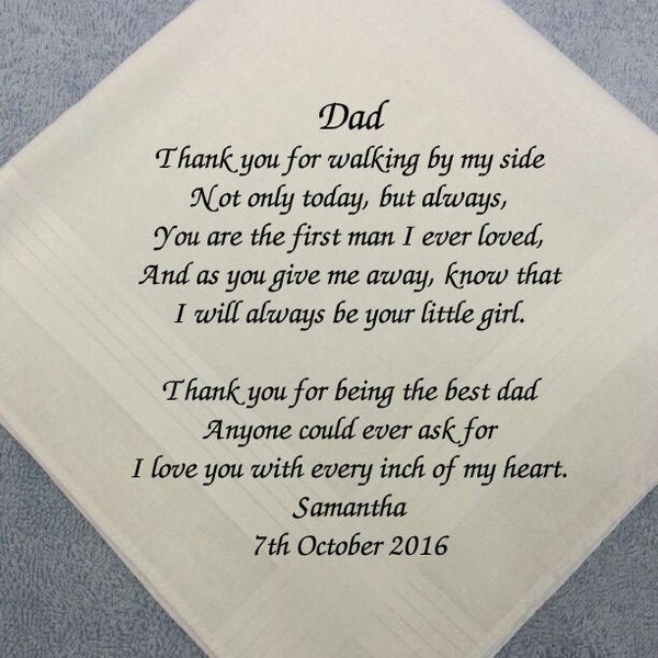 Handkerchiefs personalised for men wedding gifts custom for dad father of the bride any message embroidered unique presents