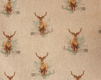 Herten Gestoffeerde stof Verenigd Koninkrijk 80/20% katoen polykatoen Materiaal per meter Patchwork wilde dieren Buck River