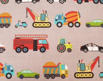 Tela para vehículos, Reino Unido, 100% algodón. Material por metro. Diseño patchwork: ambulancias, camiones de bomberos, coches de policía, automóviles, transporte, tractores, volquetes.