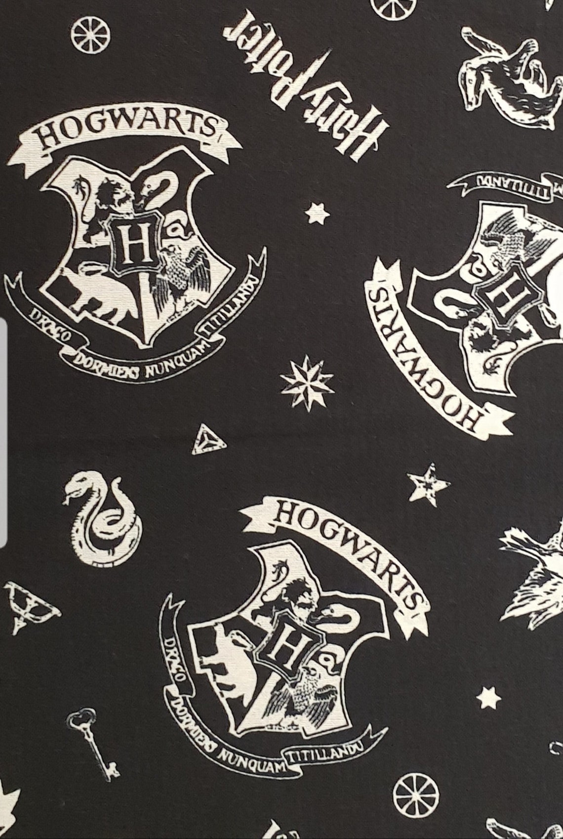 Harry Potter Fabric 100 Cotton Material by Metre Hogwarts Etsy