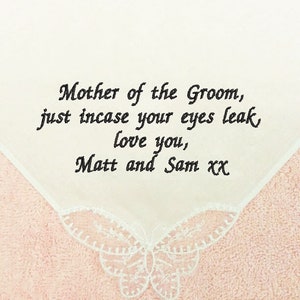 personalised ladies handkerchief hankie something blue something new weddings