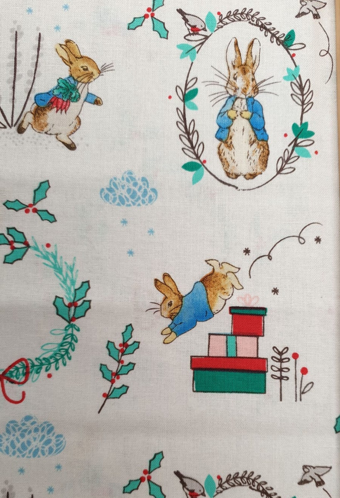 Peter Rabbit Fabric UK 100 Cotton Material by Metre Christmas Etsy