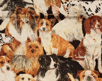 Stof hondenpakket UK 100% katoen Materiaal per meter Dalmatiër Yorkshire Terrier Bulldog Cocker Spaniël Ras Patchwork Kussens Tassen Vlaggenlijn