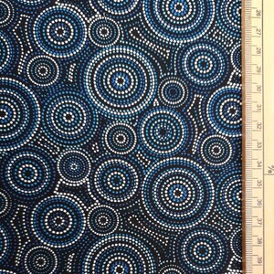 Cercles à motifs Tissu uk 100% Coton Matériau Par Mètre Impression Aborigne patchwork Coussins Sacs Bunting