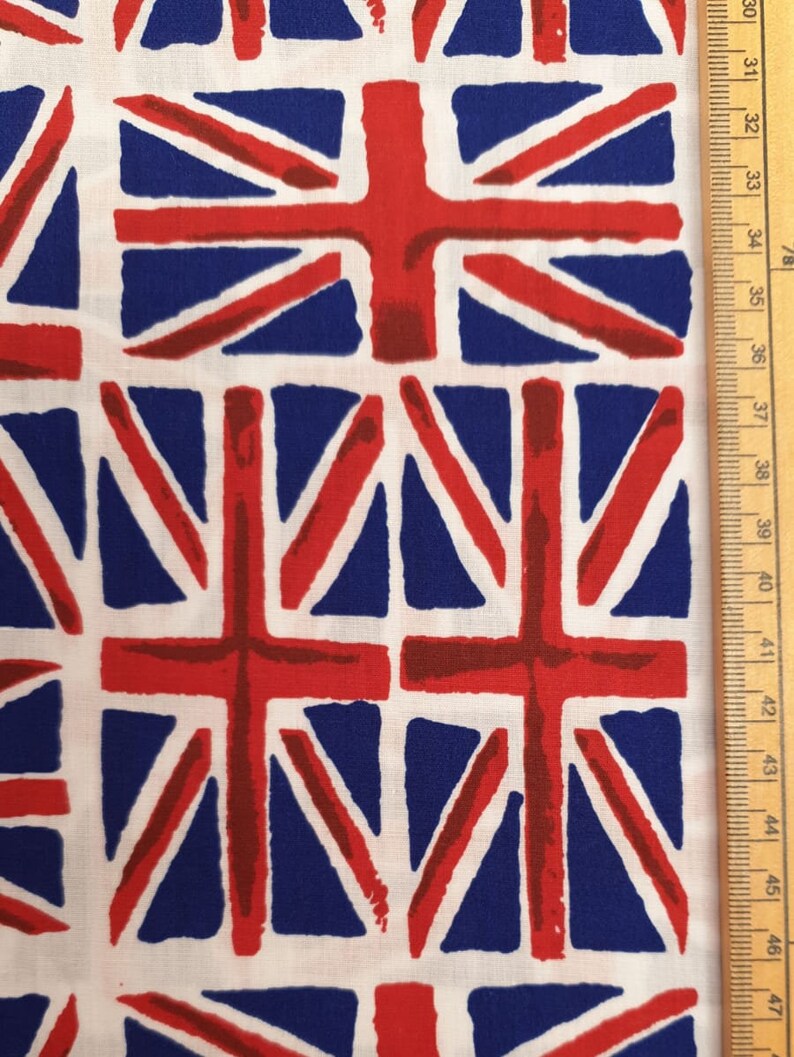 Union Jack Fabric Uk Fat Quarter 18 X 22 35 Etsy