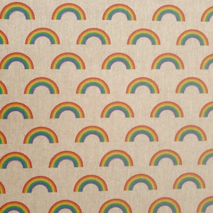 Rainbow fabric UK 80/20% Cotton Polyester Material Fat quarter Patchwork Upholstered Colourful Multi-coloured Red Yellow Green Blue Purple