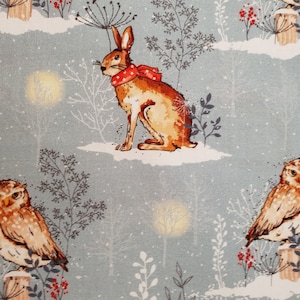 Christmas canvas fabric, designer Scandi retro - Oeko-Tex - Per
