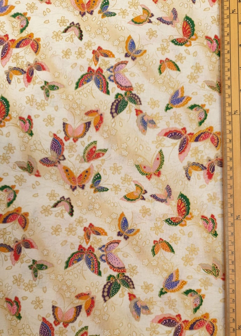 Japanese Butterfly Fabric UK 100 Cotton Material by Metre Etsy