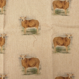 Tessuto di pecora UK 80/20% cotone poliestere Materiale imbottito Quarto di grasso Patchwork Pascolo Erba Fattoria Agricoltura Contadino Lana Animale a tema