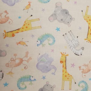 Stoff für Baby & Kinder Patchwork aus 100% Baumwolle Patchwork Zebra Chamäleon Affe Giraffe Elefant Nilpferd Vogel Kindheit Babys