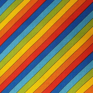 Rainbow Stripes fabric UK 100% Cotton Material Fat quarter Patchwork Diagonal Colourful Multi-coloured Red Orange Yellow Green Blue Navy