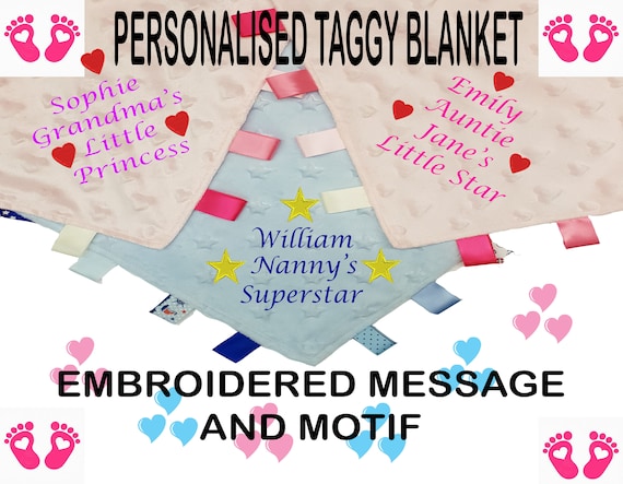 personalised taggy blanket