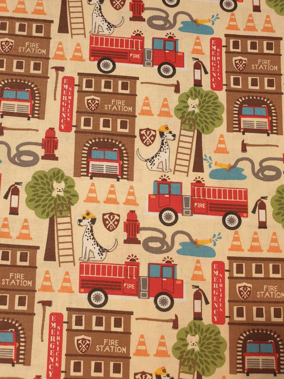 Fire Patchwork Fire Station Fabric UK 100% Cotton Material Fat Quarter Patchwork Fire ...