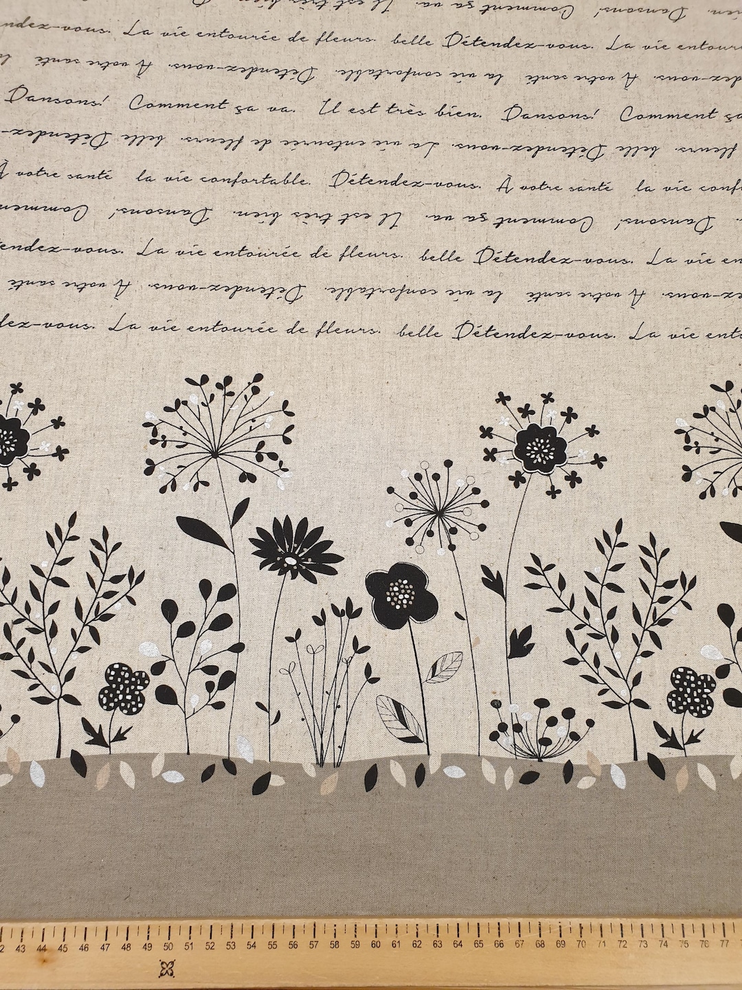 Lecien Floral Fabric UK 80/20% Cotton Linen Material by Metre Patchwork ...