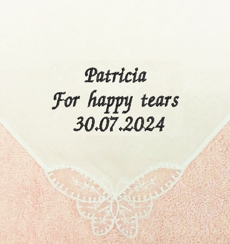 personalised ladies handkerchief hankie something blue something new weddings