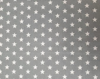 Star fabric UK 100% Cotton Material Fat quarter Patchwork white grey silver background pattern space solar sytem
