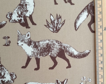 Tela de zorro, Reino Unido, Fat Quarter, 20" x 22" o 50 cm x 56 cm, 100 % algodón, material de animales del bosque, clásico