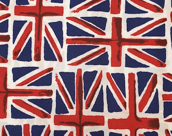Union Jack Fabric 35% Cotton 65 polycotton Material By Metre Colourful Cushions Bags Bunting Flag United Kingdom England Scotland Whales
