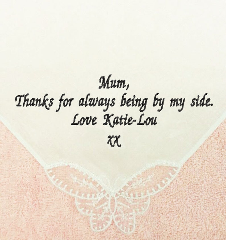 personalised ladies handkerchief hankie something blue something new weddings