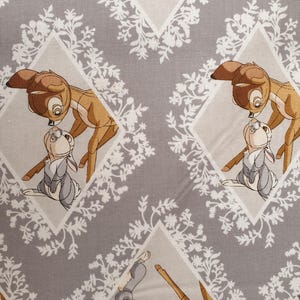 Bambi fabric UK 100% Cotton Material By Metre Patchwork animals Thumper Rabbit Bunny Diamond Trees Twigs Branches Leafs Disney