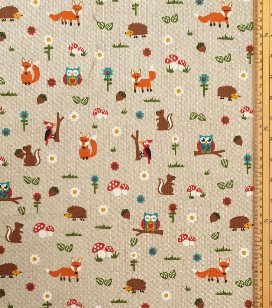 Woodland Themed Fabric 80 Cotton 20 Polyester Material by Etsy UK