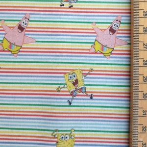 Tela de Bob Esponja, 18" x 22", 100 % algodón, divertida caricatura infantil, Patrick