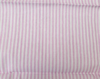 Pink Striped fabric UK 100% Cotton Material Fat quarter Patchwork stripes White Lines