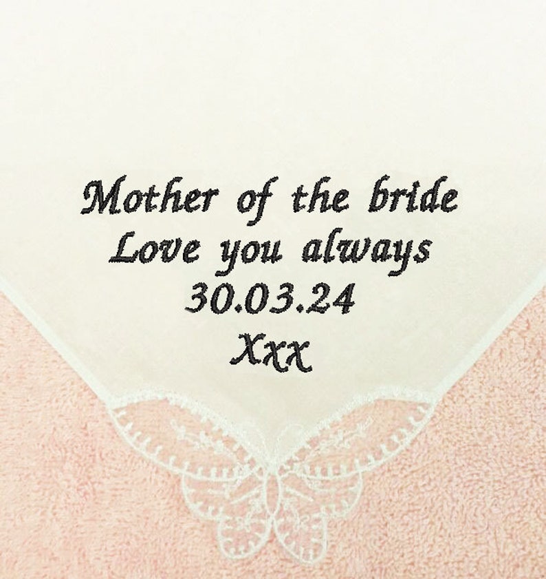 personalised ladies handkerchief hankie something blue something new weddings