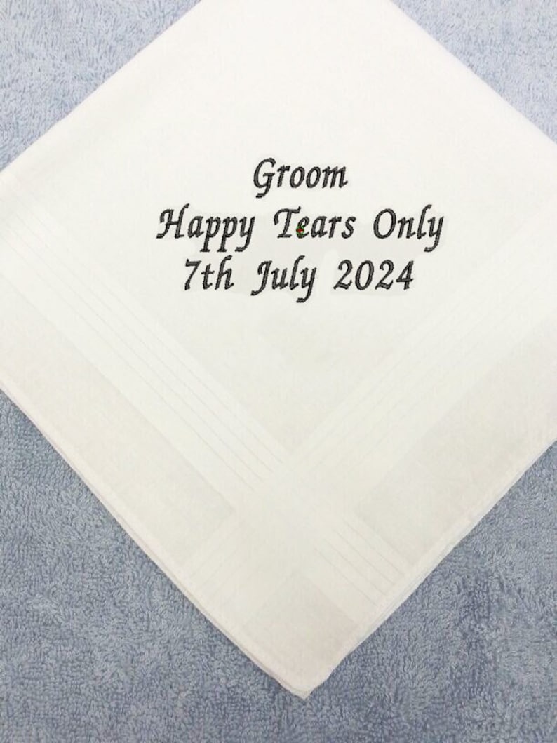 Groom wedding handkerchief husband gifts hankie