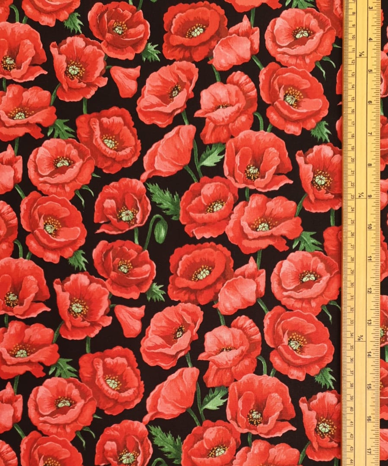Poppy Fabric UK 100 Cotton Material by Metre Fast Dispatch Etsy