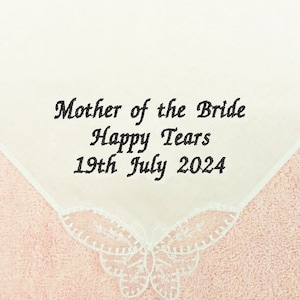 personalised ladies handkerchief hankie something blue something new weddings