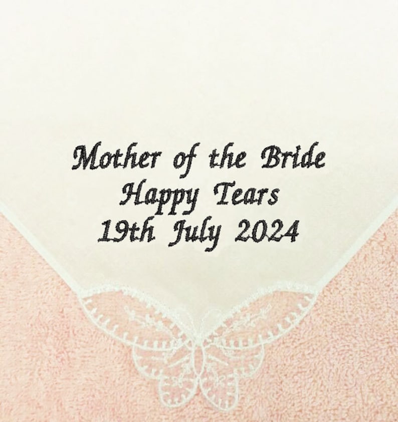 personalised ladies handkerchief hankie something blue something new weddings